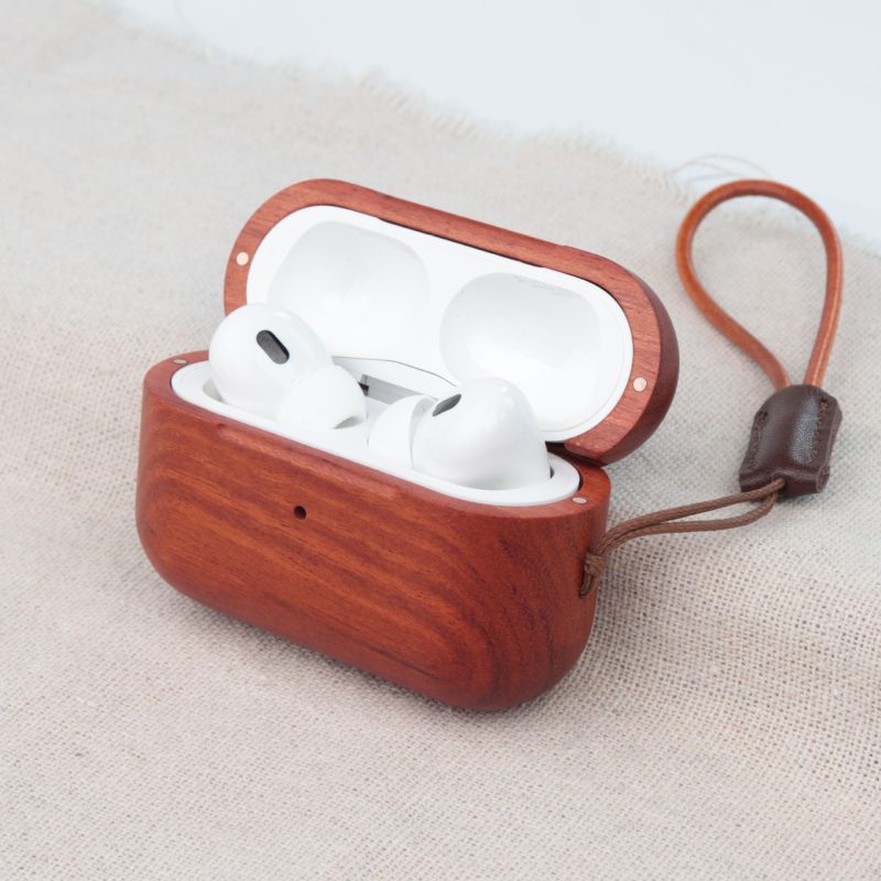 Ξύλινη θήκη προστασίας για AirPods Pro 3 – χειροποίητο σκληρό περίβλημα, προσαρμόσιμο, καθολική συμβατότητα, υλικό ξύλο/μπαμπού