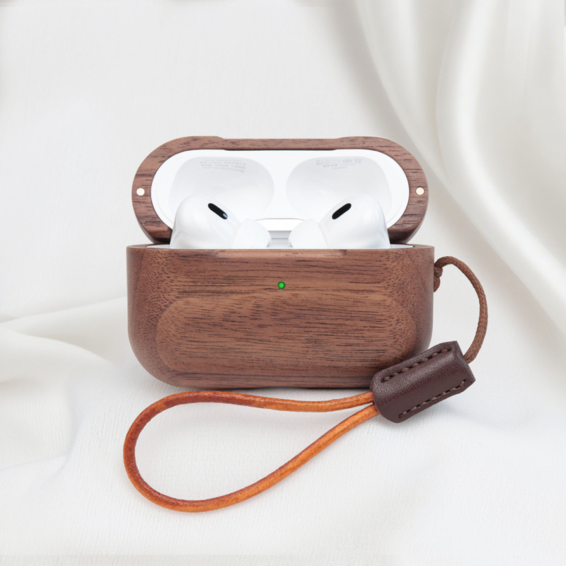 Ξύλινη θήκη προστασίας για AirPods Pro 3 – χειροποίητο σκληρό περίβλημα, προσαρμόσιμο, καθολική συμβατότητα, υλικό ξύλο/μπαμπού