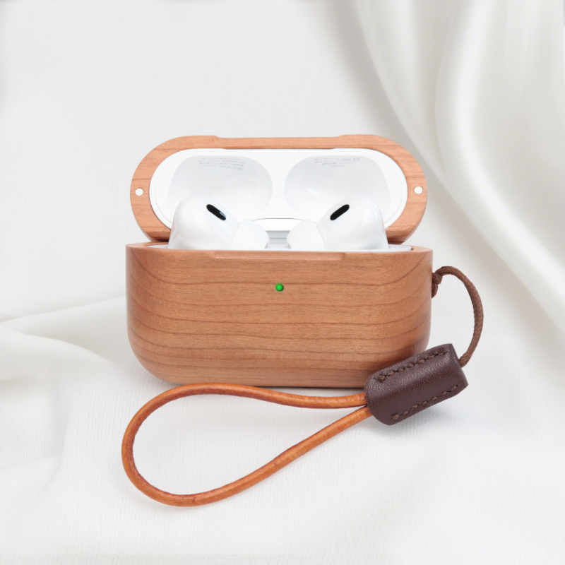 Ξύλινη θήκη προστασίας για AirPods Pro 3 – χειροποίητο σκληρό περίβλημα, προσαρμόσιμο, καθολική συμβατότητα, υλικό ξύλο/μπαμπού