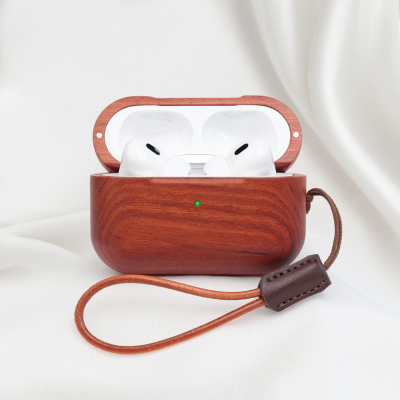 Ξύλινη θήκη προστασίας για AirPods Pro 3 – χειροποίητο σκληρό περίβλημα, προσαρμόσιμο, καθολική συμβατότητα, υλικό ξύλο/μπαμπού