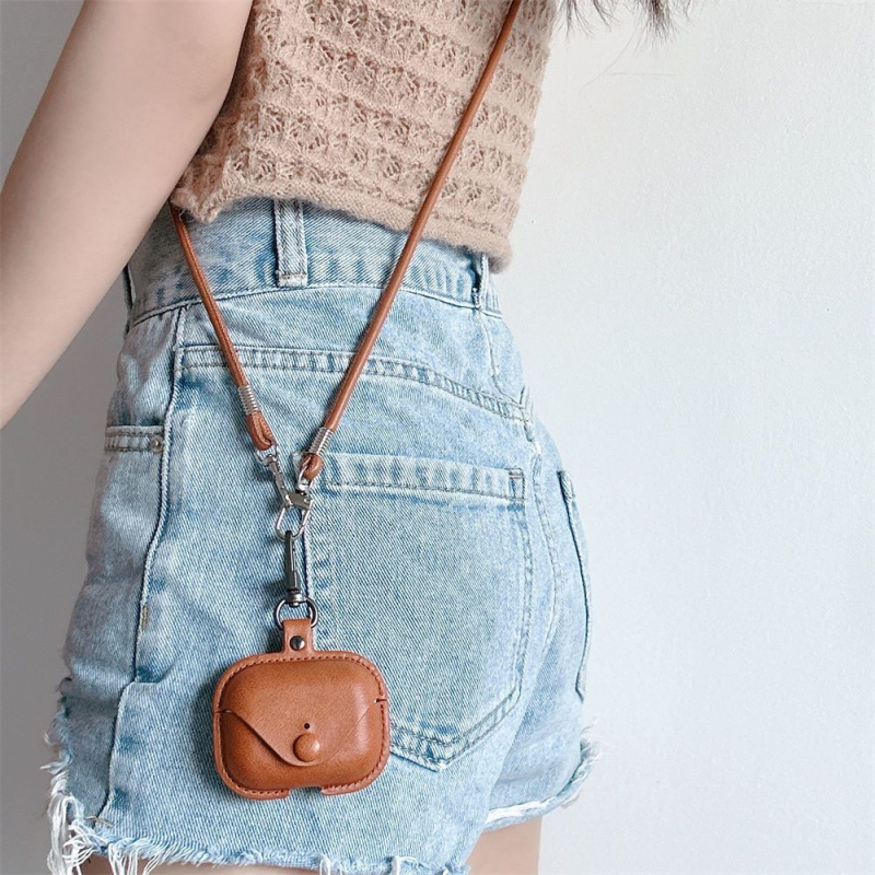 Carcasă pentru AirPods Pro 2 din piele sintetică, stil cartoon, imprimeu în relief, suport personalizare, compatibil Apple