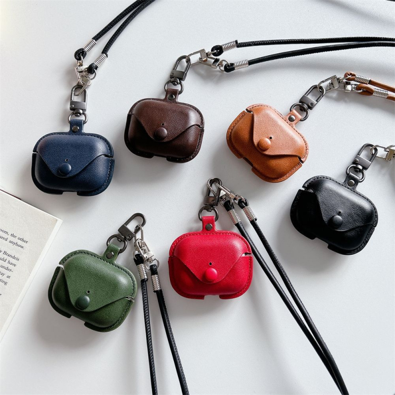 Carcasă pentru AirPods Pro 2 din piele sintetică, stil cartoon, imprimeu în relief, suport personalizare, compatibil Apple