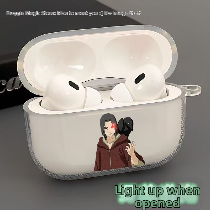 Prozirna zaštitna maska za AirPods Pro (2./3. generacija), inspirirana Naruto i dizajnom vrtloga