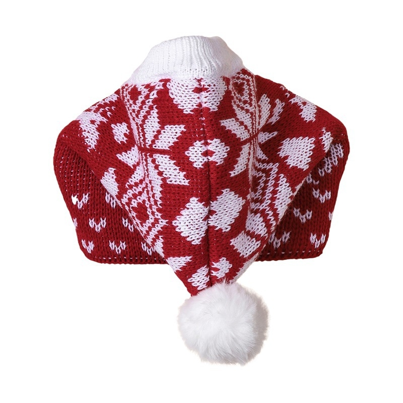 Pletena kapa za kućne ljubimce s motivom snježne pahulje i jelena, akrilno vlakno, univerzalna upotreba, zimski stil