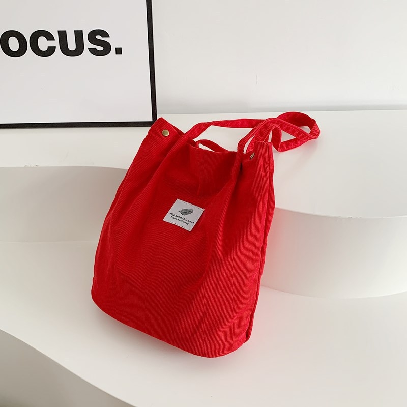 Corduroy tote torba sa zipom, vertikalni kvadratni oblik, poliester podstava, proljeće 2025