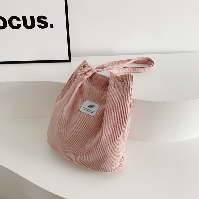 Corduroy tote torba sa zipom, vertikalni kvadratni oblik, poliester podstava, proljeće 2025