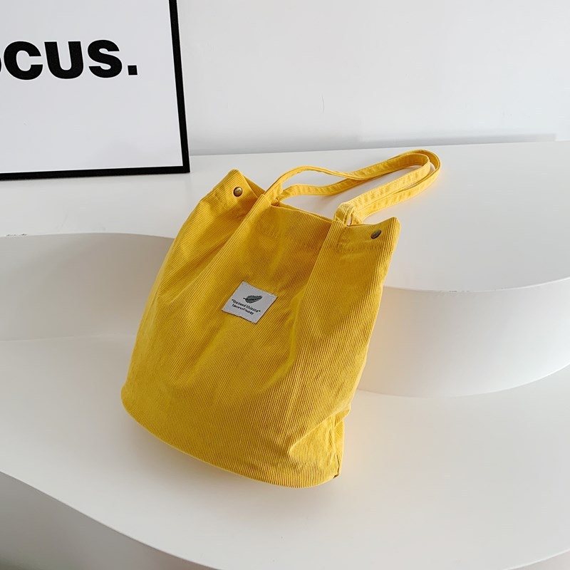 Corduroy tote torba sa zipom, vertikalni kvadratni oblik, poliester podstava, proljeće 2025