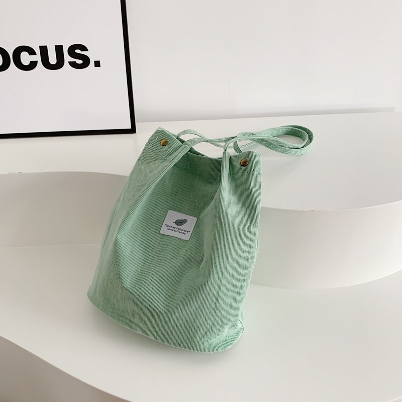 Corduroy tote torba sa zipom, vertikalni kvadratni oblik, poliester podstava, proljeće 2025