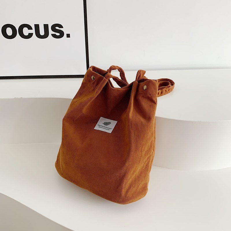 Corduroy tote torba sa zipom, vertikalni kvadratni oblik, poliester podstava, proljeće 2025
