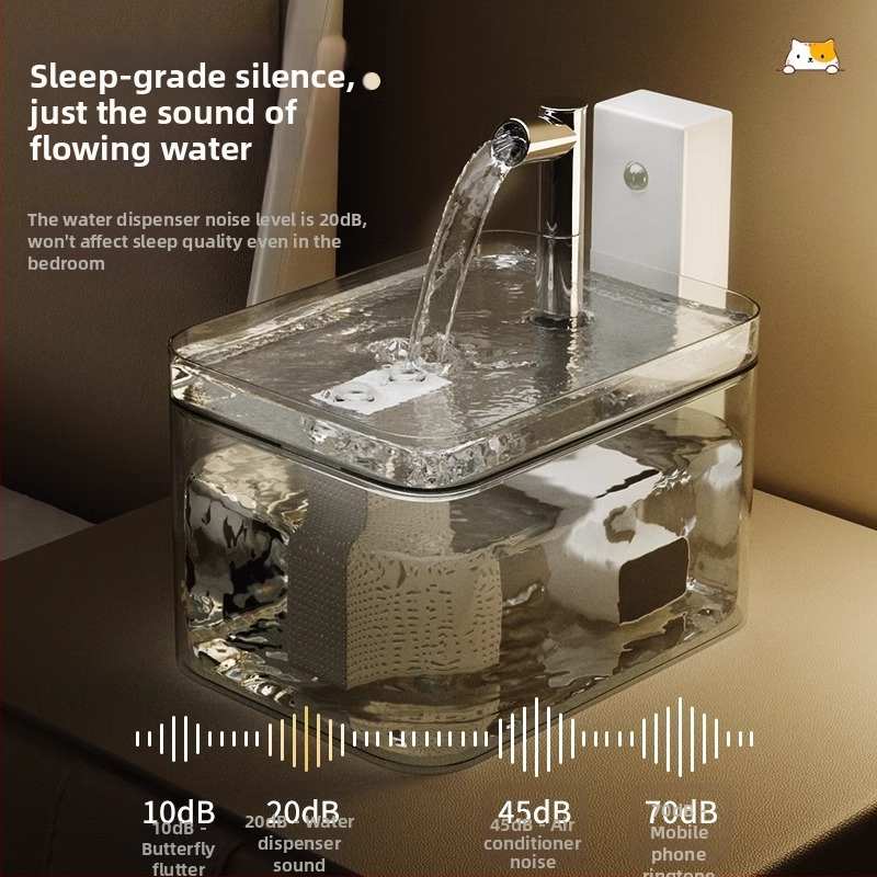 Διανομέας νερού για κατοικίδια με βάση σταθερής θερμοκρασίας, ασύρματος αισθητήρας, αυτόματη κυκλοφορία, 1500 ml, PC φιλικό προς τα τρόφιμα