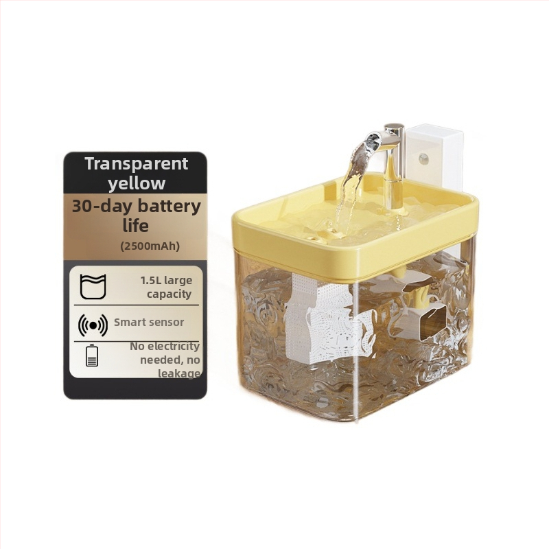 Διανομέας νερού για κατοικίδια με βάση σταθερής θερμοκρασίας, ασύρματος αισθητήρας, αυτόματη κυκλοφορία, 1500 ml, PC φιλικό προς τα τρόφιμα
