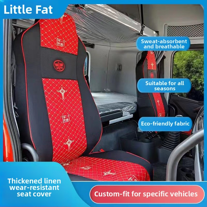 Jiefang kravas auto sēdekļa pārvalks, pilns segums, lina audums, universāla visu sezonu izmantošanai