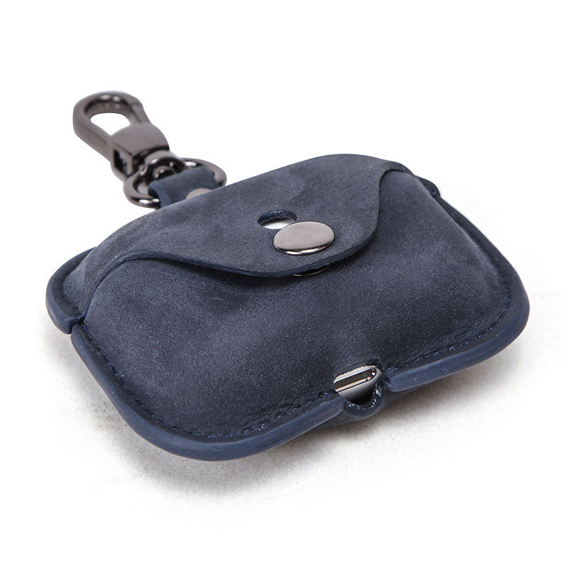 Carcasă AirPods Pro din piele naturală, acoperire completă, capac rabat cu buton snap, făcută manual pentru Apple (Piele naturală; Acoperire completă; Capac rabat; Buton snap; Făcută manual)