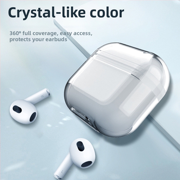 AirPods 3 TPU átlátszó védőtok Orbit kampóval, injekciós öntés