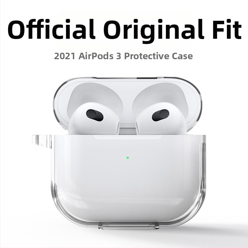 AirPods 3 TPU átlátszó védőtok Orbit kampóval, injekciós öntés