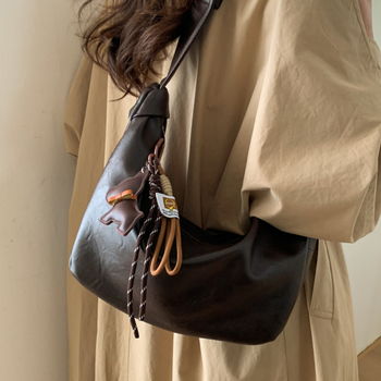 Crossbody torba za žene, gradski jednostavan stil, PU materijal, vodoravni kvadratni oblik, jesen 2025
