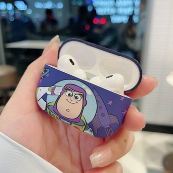 Husă de silicon pentru AirPods Pro 2, cu design astronaut desen animat, finisaj mat, turnare prin injecție