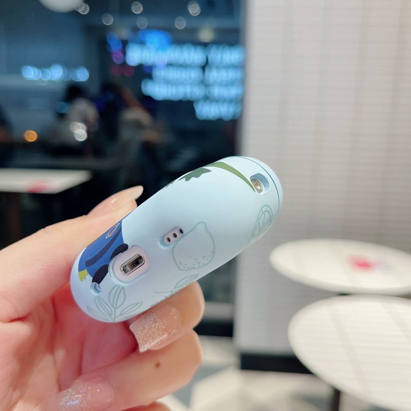 Husă de silicon pentru AirPods Pro 2, cu design astronaut desen animat, finisaj mat, turnare prin injecție