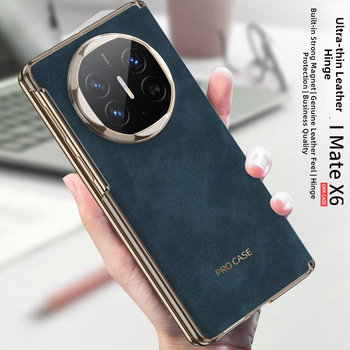Huawei MateX6 калъф - имитационна кожа, сгъваем екран, централна ос и магнитна панта, пълна защита