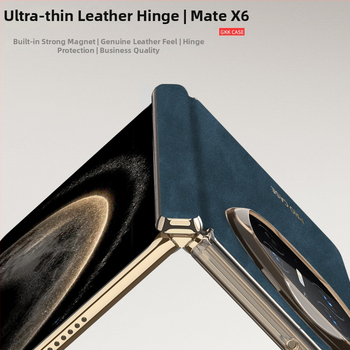 Huawei MateX6 калъф - имитационна кожа, сгъваем екран, централна ос и магнитна панта, пълна защита
