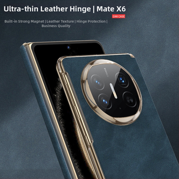 Huawei MateX6 калъф - имитационна кожа, сгъваем екран, централна ос и магнитна панта, пълна защита