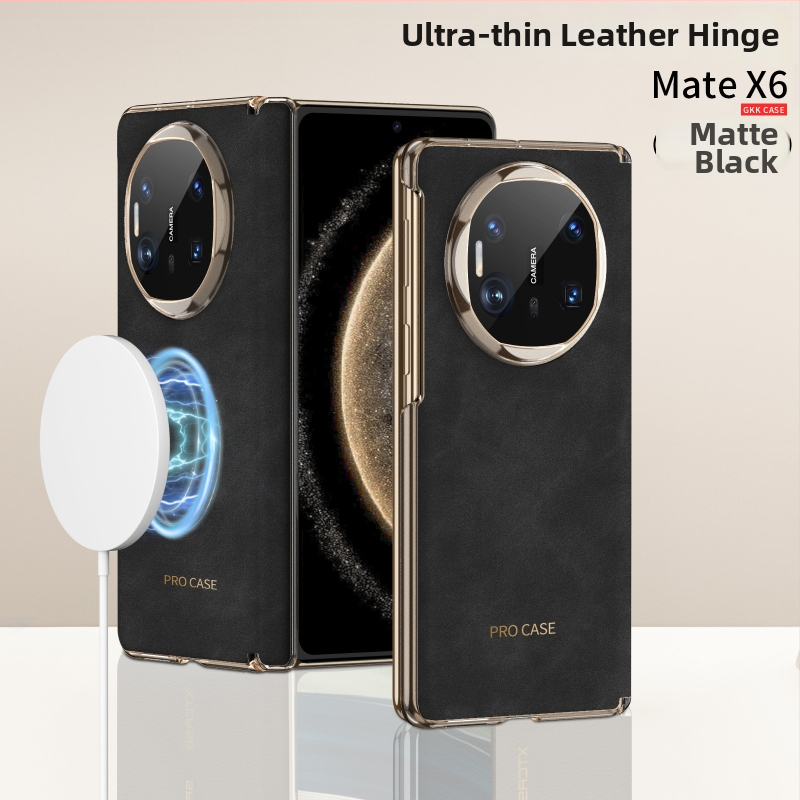 Huawei MateX6 калъф - имитационна кожа, сгъваем екран, централна ос и магнитна панта, пълна защита