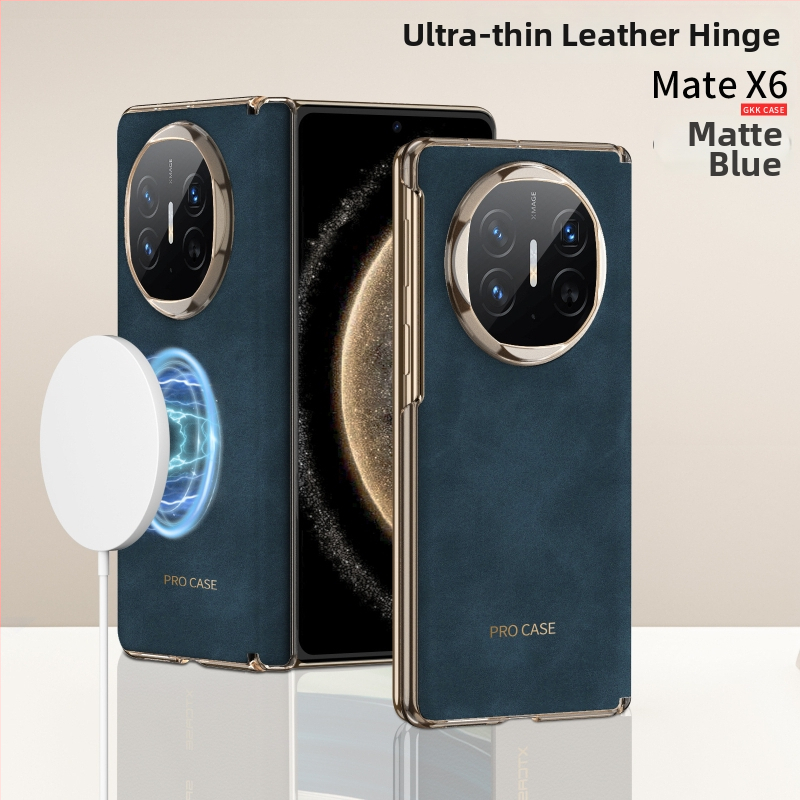 Huawei MateX6 калъф - имитационна кожа, сгъваем екран, централна ос и магнитна панта, пълна защита