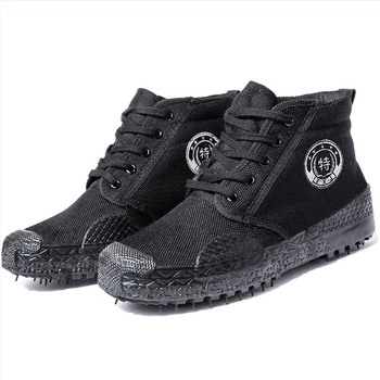 Pantofi de lucru înalți de protecție, anti-derapare, rezistenți la uzură, absorbție a șocurilor, model camuflaj, exterior din pânză, talpă din cauciuc, șireturi, Unisex