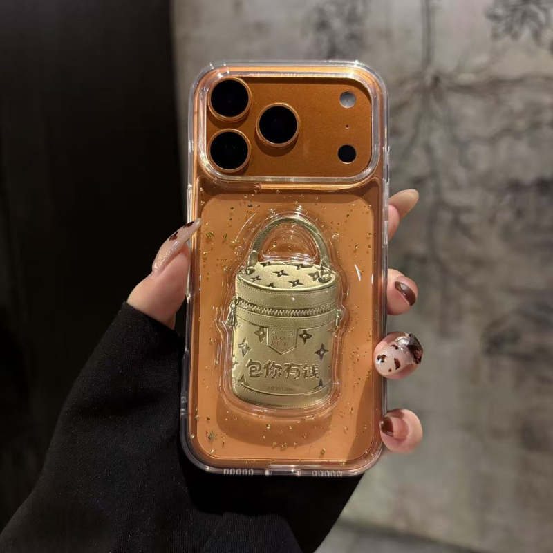 Husă pentru iPhone cu rășină epoxidică și foiță de aur | relief 3D, disipare a căldurii, protecție anti-cădere, compatibilă cu iPhone 11–17