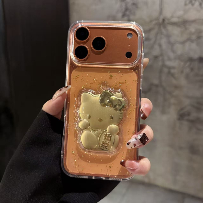 Husă pentru iPhone cu rășină epoxidică și foiță de aur | relief 3D, disipare a căldurii, protecție anti-cădere, compatibilă cu iPhone 11–17