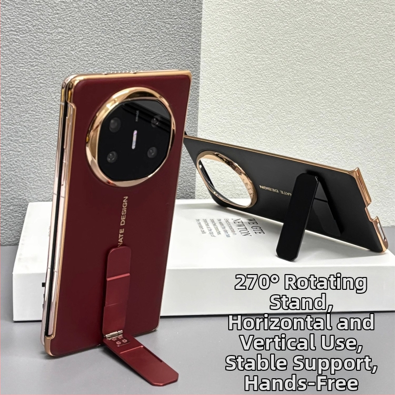 Huawei Mate X6 vāciņš ar elektroplēšanas sintētisko ādu, Mate X5 aizmugurējais vāciņš, X3 kolekcionējamā izdevuma rotējošais statīvs, XT cietais korpuss