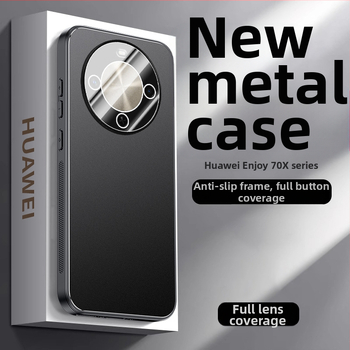 Ochranný obal pre Huawei Enjoy 70X – kovový matný povrch, odvádzanie tepla, proti pádu, ochrana objektívu