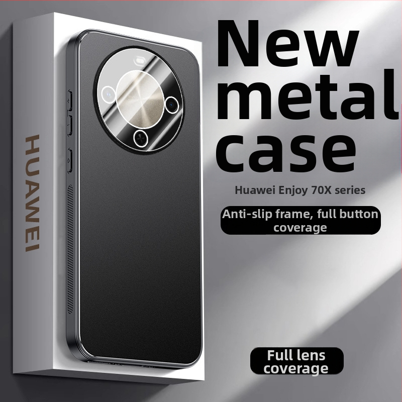 Ochranný obal pre Huawei Enjoy 70X – kovový matný povrch, odvádzanie tepla, proti pádu, ochrana objektívu