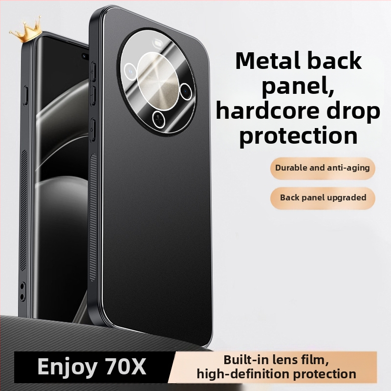 Ochranný obal pre Huawei Enjoy 70X – kovový matný povrch, odvádzanie tepla, proti pádu, ochrana objektívu