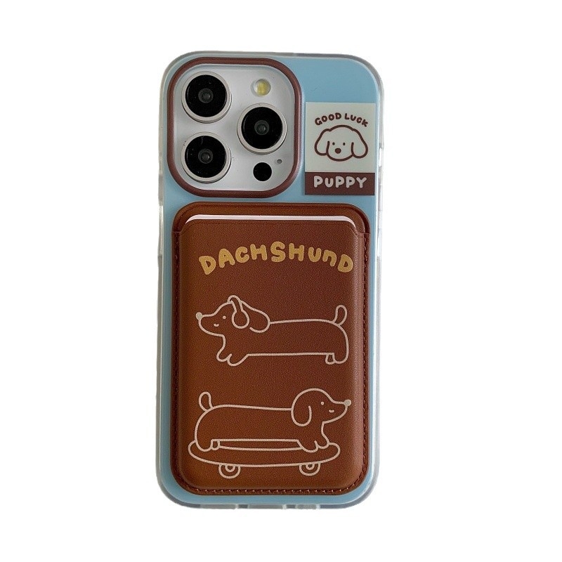 Husă de telefon cu suport magnetic și buzunar pentru carduri; husă dură din acrilic; design cu dublu strat; protecție anti-cădere; compatibilă cu iPhone 13–17 Pro/Pro Max.