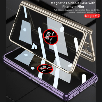 Honor MagicV2 integrētā vāka ar iekļautu ekrāna aizsardzību, caurspīdīgs salokāms magnētiskais mehānisms, PC korpuss, kritiena aizsardzība