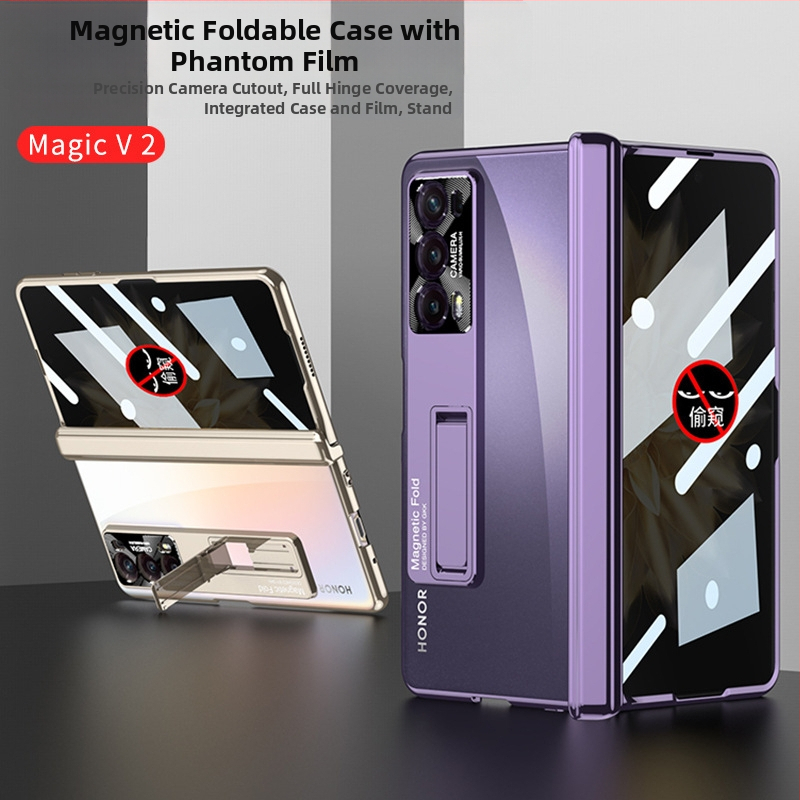 Honor MagicV2 integrētā vāka ar iekļautu ekrāna aizsardzību, caurspīdīgs salokāms magnētiskais mehānisms, PC korpuss, kritiena aizsardzība
