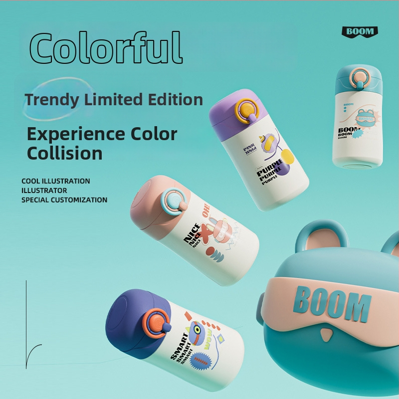 Szigetelt pohár kettős szívószállal és hajlított fedéllel (belső 316 rozsdamentes acél; külső 201 rozsdamentes acél; hőszigetelés 6–12 óra)