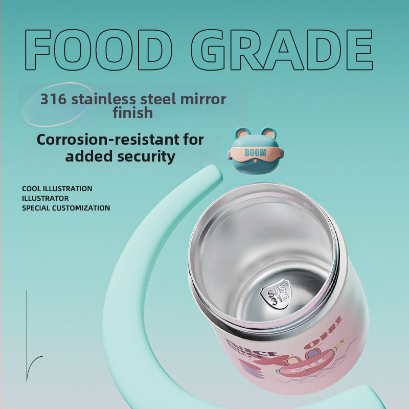 Izoliuota taurė su dvigubu šiaudeliu ir pasukamu dangteliu (vidinis 316 nerūdijantis plienas; išorinis 201 nerūdijantis plienas; izoliacija 6–12 valandų)