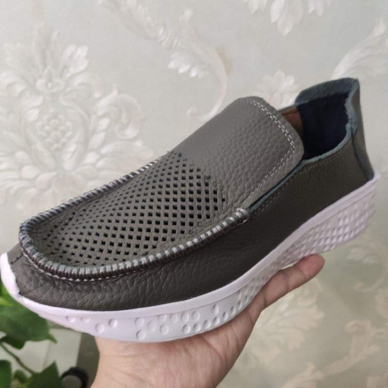 Férfi Slip-On bőrből, EVA talppal, lélegző és könnyű nyári mindennapi loaferek