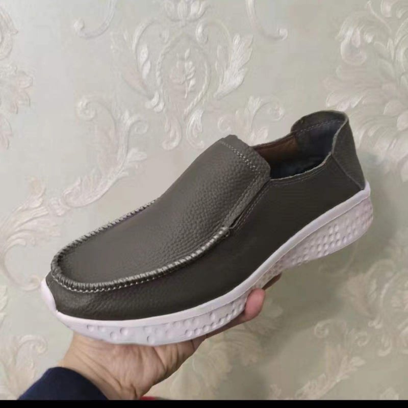 Férfi Slip-On bőrből, EVA talppal, lélegző és könnyű nyári mindennapi loaferek