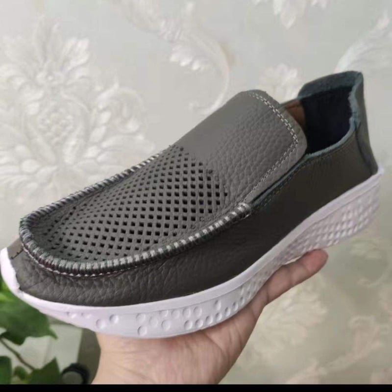 Férfi Slip-On bőrből, EVA talppal, lélegző és könnyű nyári mindennapi loaferek