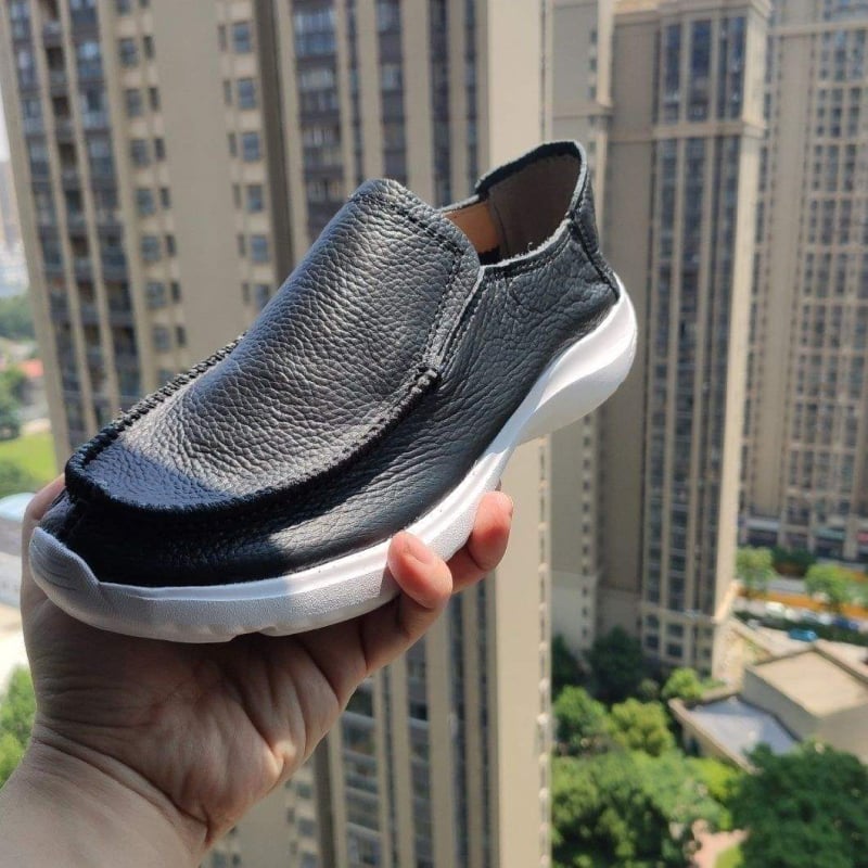 Férfi Slip-On bőrből, EVA talppal, lélegző és könnyű nyári mindennapi loaferek