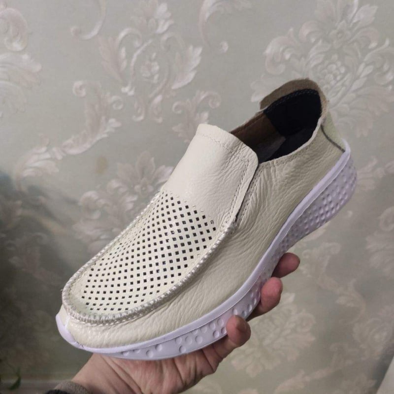 Férfi Slip-On bőrből, EVA talppal, lélegző és könnyű nyári mindennapi loaferek