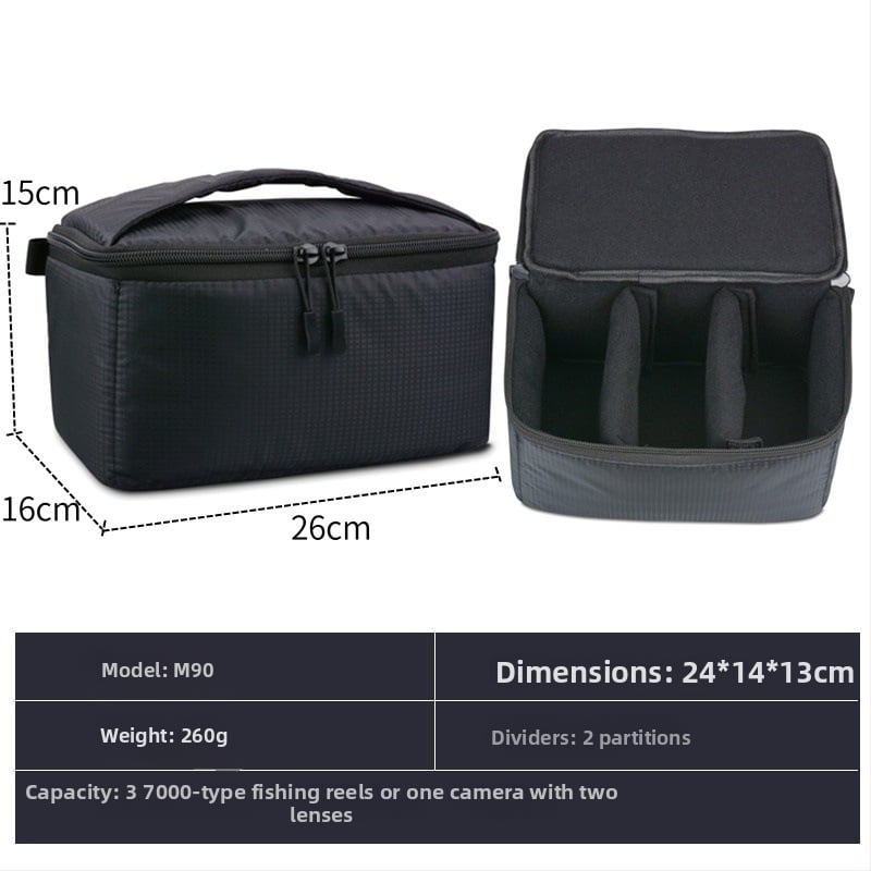 Taška na zrkadlovku — vodeodolná, odolná voči opotrebeniu i otrasom; materiál: polyester; podšívka: polyester; štýl: kabelka; jar 2024