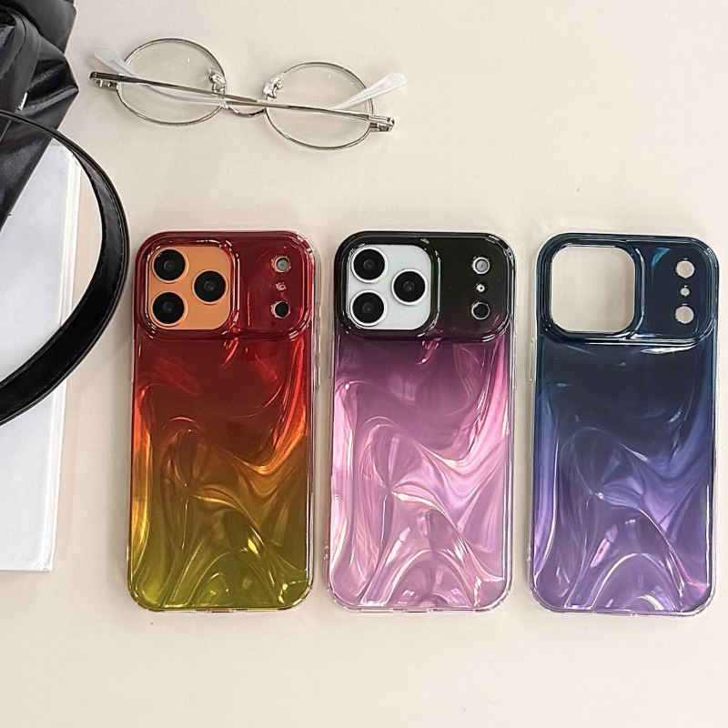 Carcasă pentru telefon cu model gradient de valuri estompate pentru Apple iPhone 14/15 Pro, PC policarbonat spate, rezistentă la cădere, personalizabilă