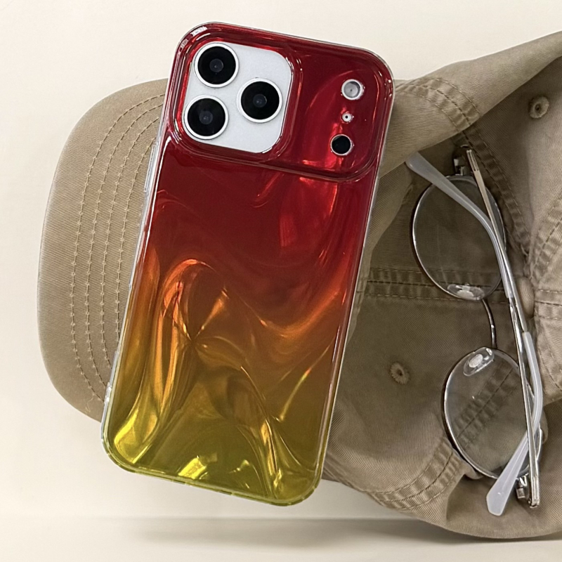 Carcasă pentru telefon cu model gradient de valuri estompate pentru Apple iPhone 14/15 Pro, PC policarbonat spate, rezistentă la cădere, personalizabilă