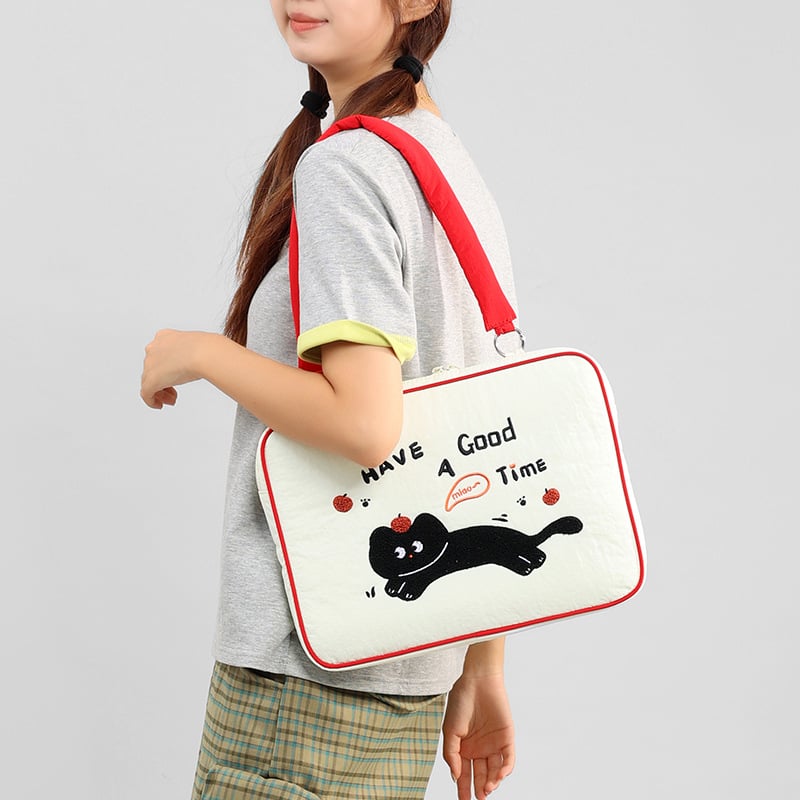 Θήκη λάπτοπ με φρέσκο και γλυκό στυλ, μοτίβο κειμένου; εξωτερικά νάιλον, αδιάβροχη, υπερ-ελαφριά, ανθεκτική στους κραδασμούς; επένδυση πολυεστέρα