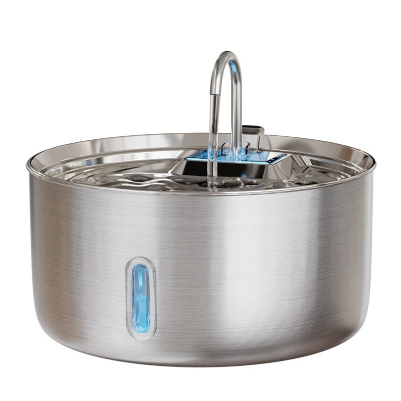 Ft007 Διανομέας νερού από ανοξείδωτο ατσάλι για γάτες και σκύλους με αυτόματη φιλτράρισμα, συνδεόμενος σε παροχή ρεύματος