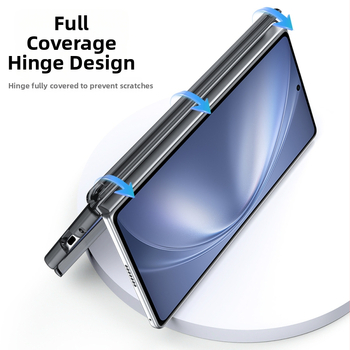 Vivo X Fold5 aizmugurējais vāciņš ar magnētisku centrālo asi un dubulto šarnieri, imitētā āda, triecienizturīgs, pret pirkstu nospiedumiem